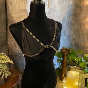 NWT Honey Punch Beaded Front Closure Bralette Size L